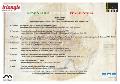 Image - programme du séminaire d'études italiennes